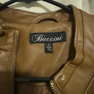 NWOT Baccini Brown Leather Jacket